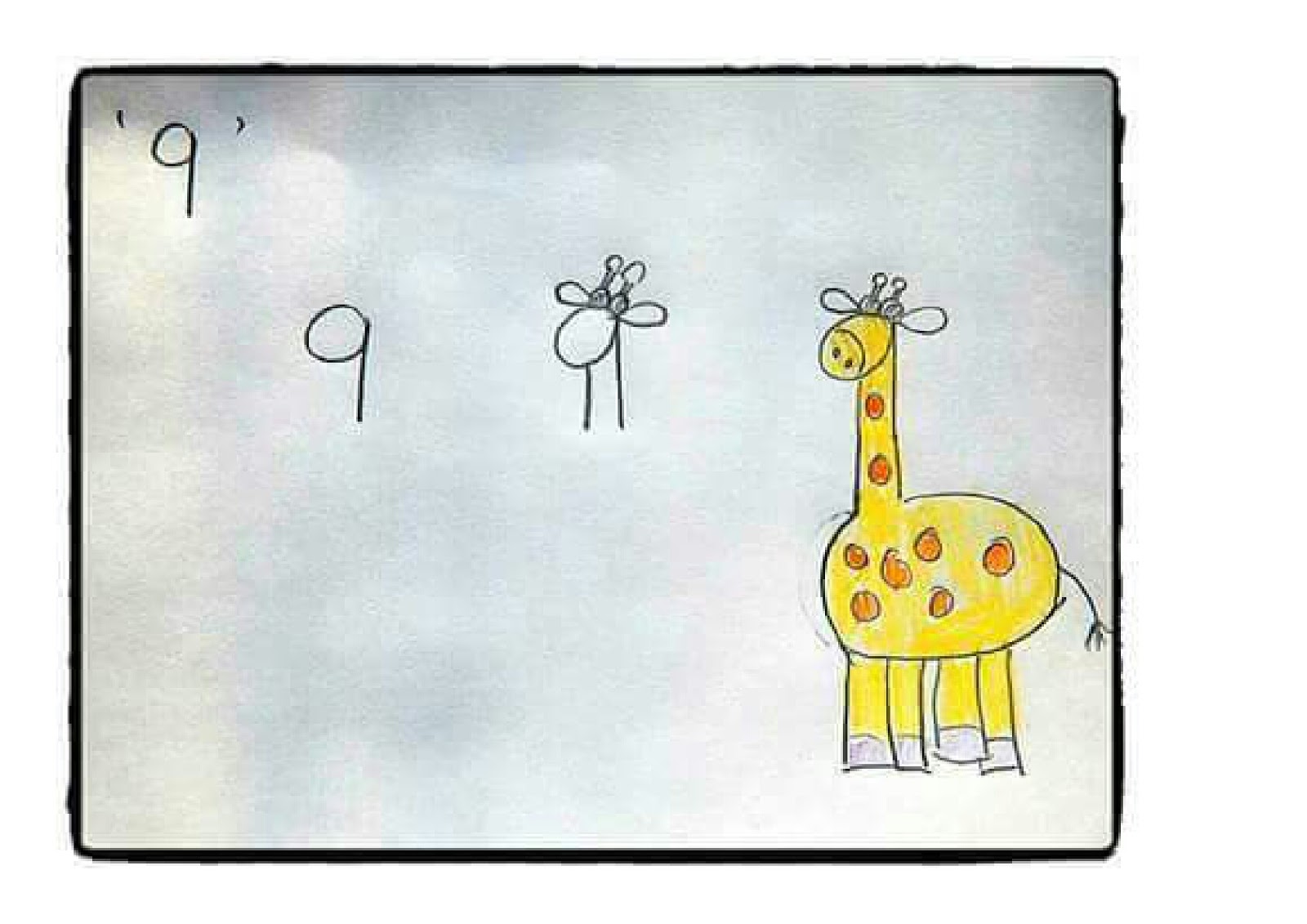 Самые легкие рисунки с жирафиками